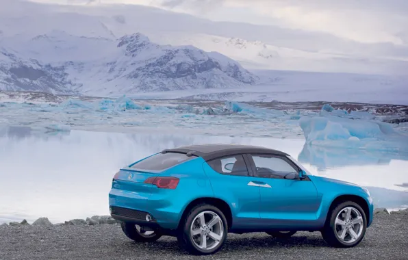 Облака, снег, горы, Volkswagen, Concept A