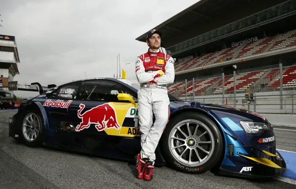 Асфальт, ауди, костюм, диски, Green, гонщик, DTM, red bull