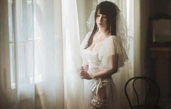 Beautiful, Asian, Model, Woman, Cute, Pretty, Window, Japanese