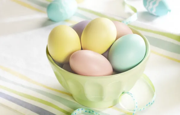 Фон, яйца, Пасха, чашка, крашенные, Easter, holiday