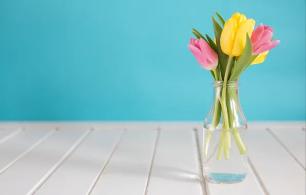 Картинка цветы, flowers, spring, букет, yellow, tender, tulips, тюльпаны