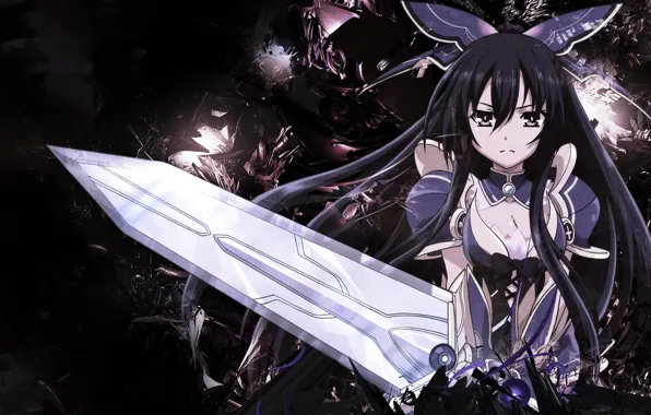 Девушка, меч, аниме, арт, Date a Live