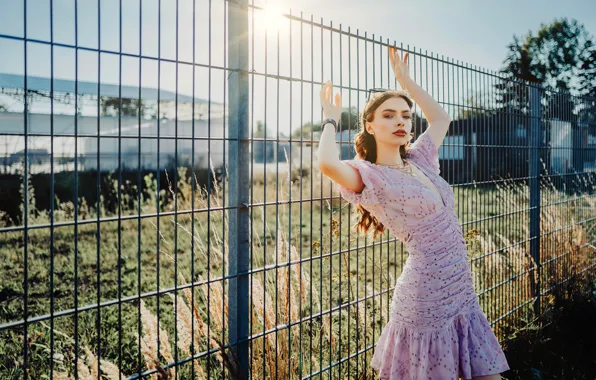 Лето, взгляд, девушка, поза, модель, фигура, платье, красивая