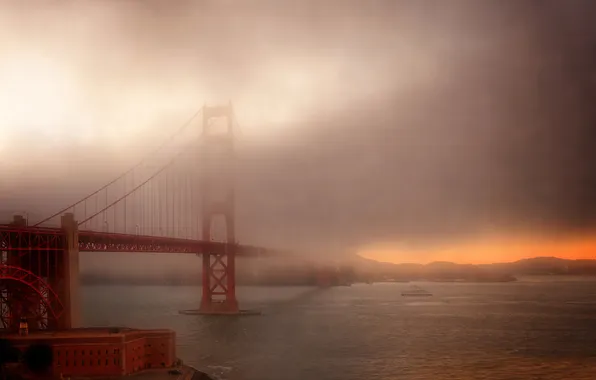 Картинка Golden Gate Bridge, Fog, San Fransico