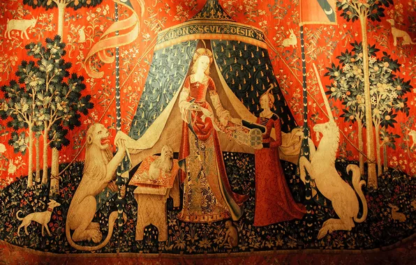 Рисунок, картина, Old tapestry, старый гобелен