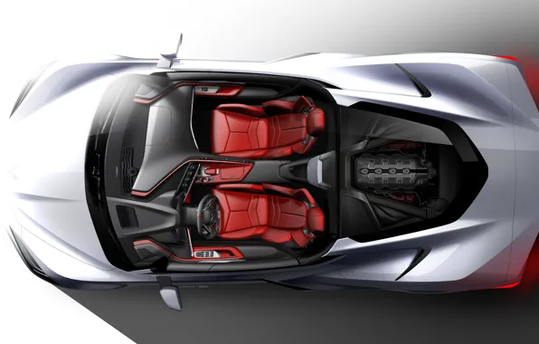 Дизайн, Рисунок, Corvette, Chevrolet, Эскиз, Stingray, 2020, Chevrolet Corvette ( C8 ) Stingray