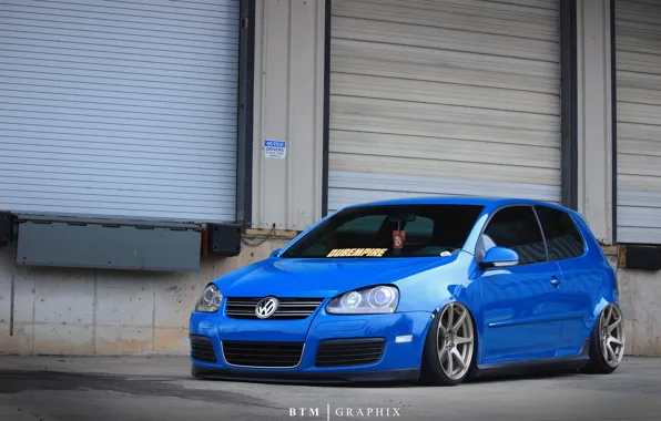 Volkswagen, golf, blue, tuning, germany, low, r32, stance