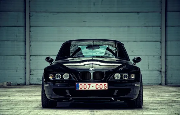 Картинка черный, Roadster, BMW, БМВ, black, спереди, Z3 M