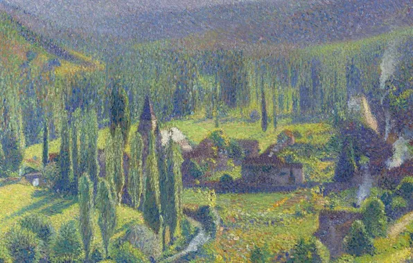 Картинка пейзаж, картина, Анри-Жан Гильом Мартин, Henri Matrin, Зелёная Долина в Лабастид-дю-Вер