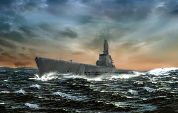 Море, волны, война, поход, подводная лодка