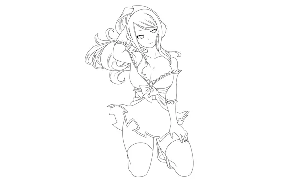 Girl, sexy, cleavage, thighhighs, long hair, dress, legs, boobs