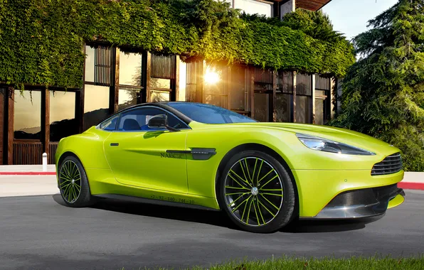 Aston Martin, supercar, Green, Vanquish