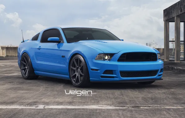 Картинка Mustang, Ford, Blue, Matte, Wheels, Grabber, VMB8, Velgen