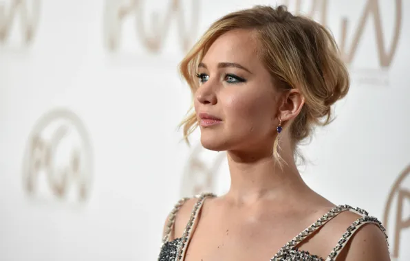 Взгляд, поза, макияж, актриса, look, pose, actress, Jennifer Lawrence