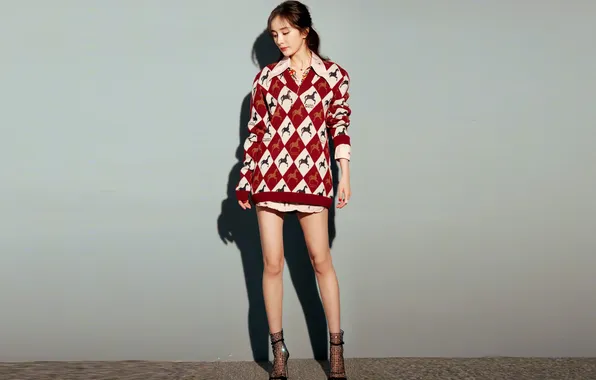 Картинка dress, legs, woman, young, beautiful, model, high heels, Mi Yang