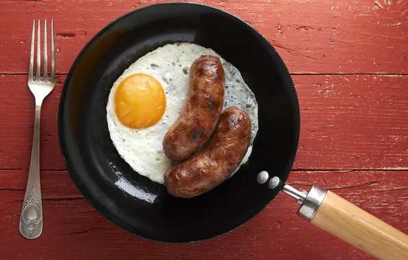 Plate, yellow, food, breakfast, table, egg, meat, meal