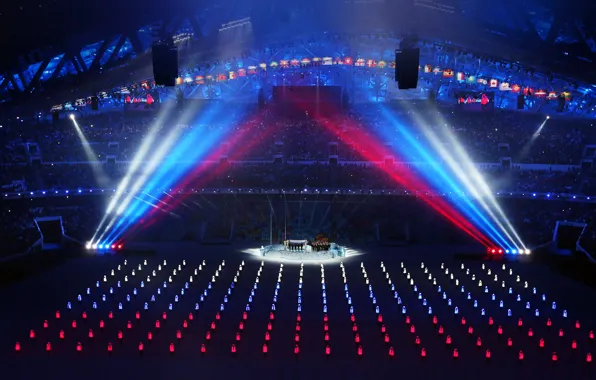 Белый, синий, красный, флаг, олимпиада, Россия, Сочи, выступление