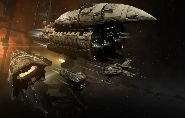 Туманность, станция, Космос, space, космический корабль, eve online, space ship, космоопера