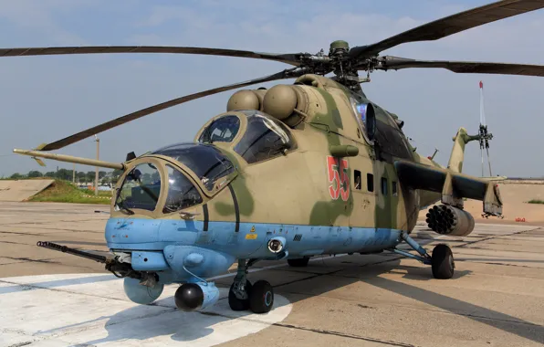Вертолет, аэродром, Ми-35, ввс россии