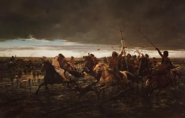 Реализм, индейцы, Аргентина, Ángel della Valle, La vuelta del malón