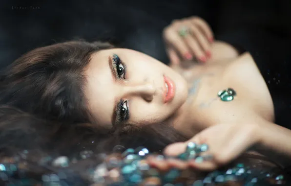 Взгляд, девушка, фон