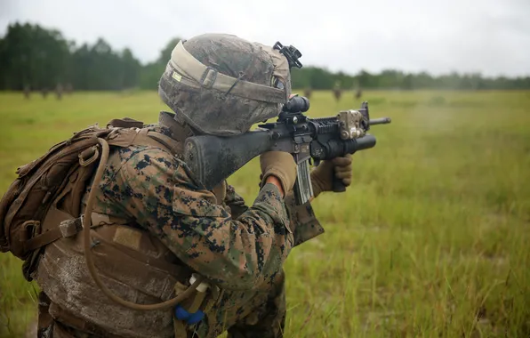 Картинка солдат, United States Marine Corps, M16A4