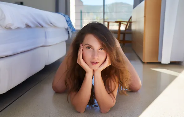 Long hair, model, brunette, sexy woman, bedroom, gorgeous, photoshoot, hot babe
