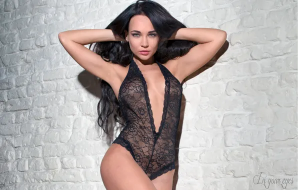 Девушка, стена, текстура, белая, нижнее бельё, Angelina Petrova