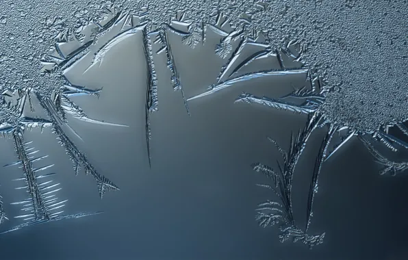 Картинка лед, зима, стекло, узор, мороз, изморозь