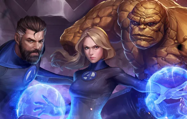 Jessica Alba, Mr. Fantastic, Susan Storm, Marvel comics, Ben grim, Fantastic four, Force field, Rubber …