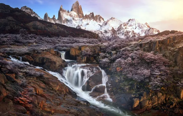 Картинка Argentina, Los Glaciares National Park, Fitz Roy, Rio de la Cascada