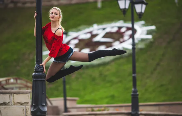 Beautiful, dance, dancer, ballet, outdoors, acrobatic