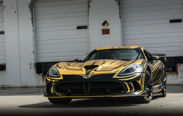 Картинка gold, black, viper, dodge