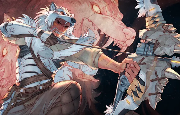 Лук, стрела, art, лучник, overwatch, hanzo, okami hanzo