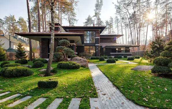 Дизайн, вилла, сад, архитектура, фасад, клумбы, by 33bY Architecture, Prairie House