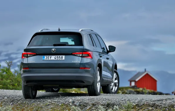 Дорога, вид сзади, SUV, Škoda, Skoda, 2016, Kodiaq