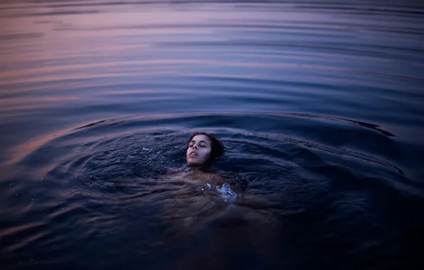 Картинка волны, девушка, в воде, Lichon, The situation