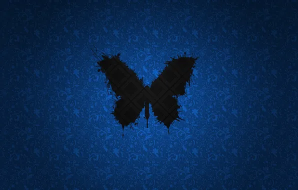 Картинка black, blue, butterfly