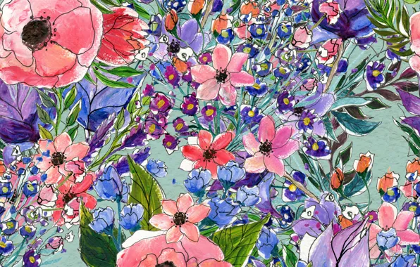 Картинка Цветы, паттерн, pattern, seamless, Floral