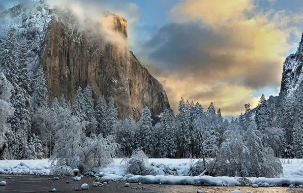 Картинка зима, Yosemite National Park, The Captain