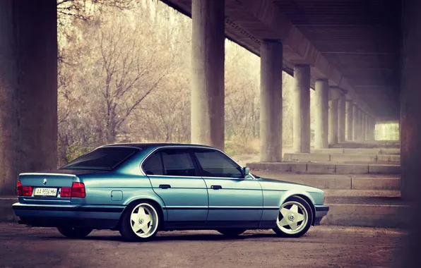 Картинка car, BMW, классика, E34, 520i
