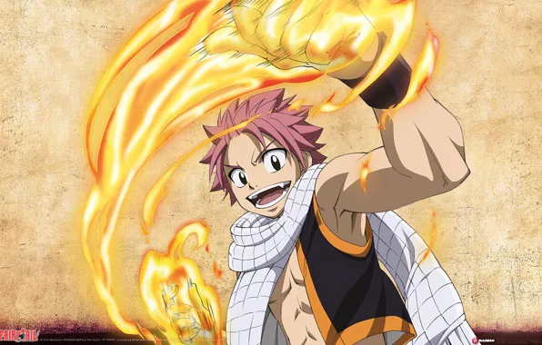 Огонь, пламя, парень, Fairy Tail, Нацу Драгнил, Хвост феи