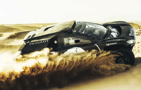Песок, Авто, Черный, 2008, Спорт, Машина, Скорость, Peugeot
