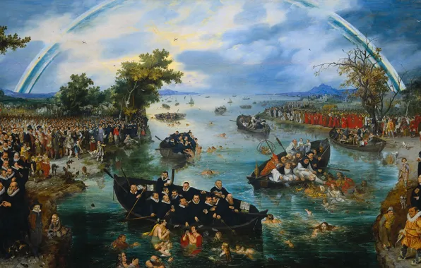 Масло, картина, Ловля Душ, 1614, Адриан ван де Венне, Adriaen van de Venne