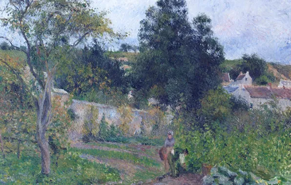 Пейзаж, природа, картина, Камиль Писсарро, Огород в Эрмитаже. Понтуаз