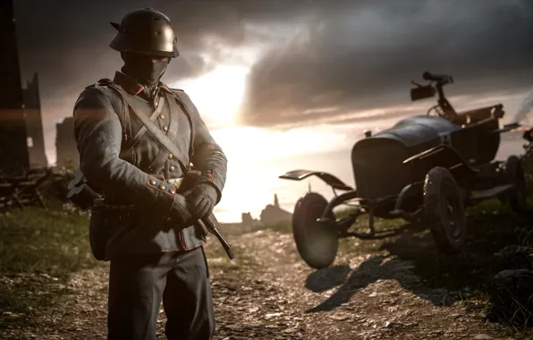 Солдат, автомобиль, Electronic Arts, Battlefield 1