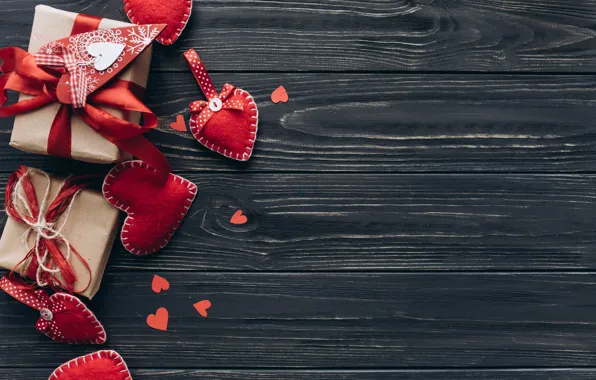 Любовь, подарок, сердце, сердечки, red, love, heart, wood