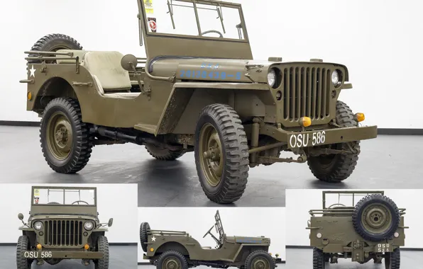 Войны, автомобиль, армейский, повышенной, проходимости, времён, Willys MB, Второй мировой