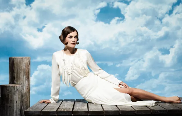 Взгляд, девушка, поза, актриса, Keira Knightley, красивая, Marie Claire