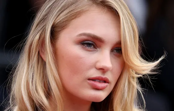 Портрет, блондинка, красотка, крупным планом, Romee Strijd, Роми Стрейд